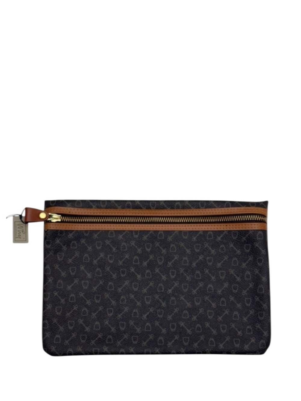 WHY - BROWN TAN LEATHER GOODS SPECIALTY “EQUESTRIAN” BAG POUCH